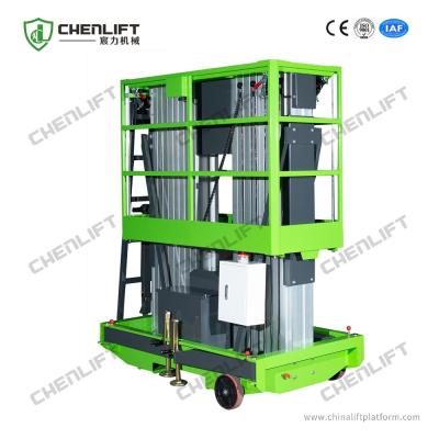 China 9m Lifting Height And 200Kg Lifting Weight Mobile Aerial Work Platform Aluminum Double Mast for sale