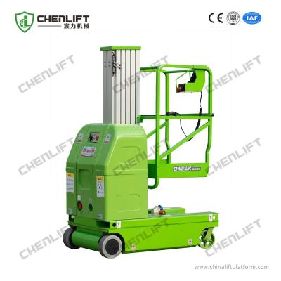 China Portable Hydraulic Lift Platform Single Mast Self Propelled Work Platform 6m for sale