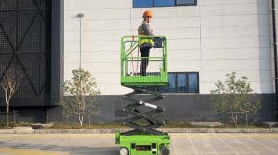 China 3M PLATFORM HEIGHT MINI FULL ELECTRIC SELF PROPELLED SCISSOR LIFT WITH HYDRAULIC TURNING WHEEL for sale