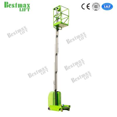 China 8m Working Height Vertical Lifting Platform , Single Mast Aerial Work Platform for sale