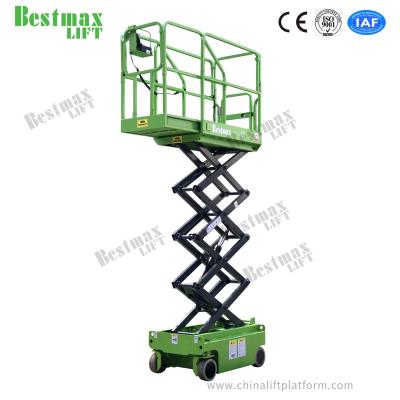 China Self Propelled Hydraulic Turning Wheels Mini Scissor Lift Work Platform For 1 Man for sale