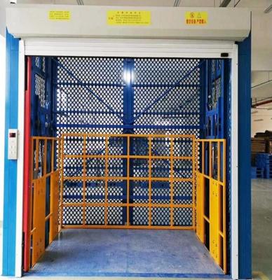 China 3T 4m Guide Rail Elevator Shear Fork Lift Platform with Emergency Stop Button for Cargo for sale