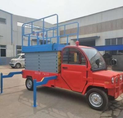 China 11M Lifting Height 450KG van het het Mangaanstaal van de Ladingscapaciteit 2.2Kw Opgezette de Schaarlift Vrachtwagen Te koop