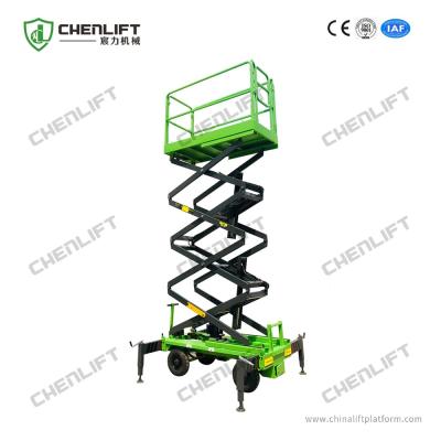 China O manual que empurra o móbil Scissor a altura de funcionamento do elevador 8 de 500Kg medidores de capacidade de carga à venda