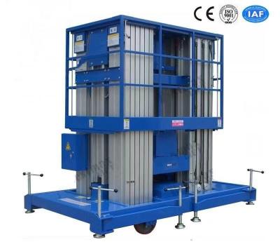 China Multi Mast Aluminum Profile Aerial Work Platform 16m Platform Height with Motorized Wheel for sale