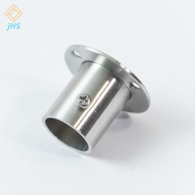 China Stainless Steel Shower Curtain Wardrobe Closet Rod Pipe High Flange Socket Bracket Support Bracket for sale