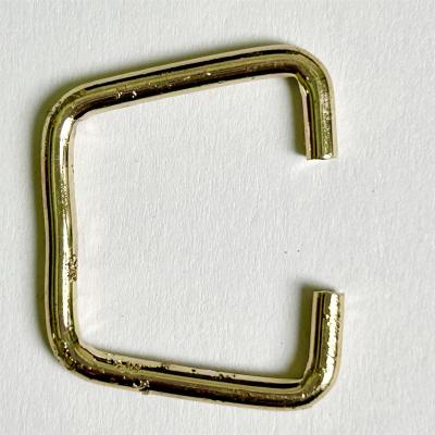 China Square Square 26mm*26mm Zinc Alloy Zinc Alloy Ring Flat Rectangle Buckle Metal Bag Hardware Ring For Handbag Custom Logo Gold Seal for sale