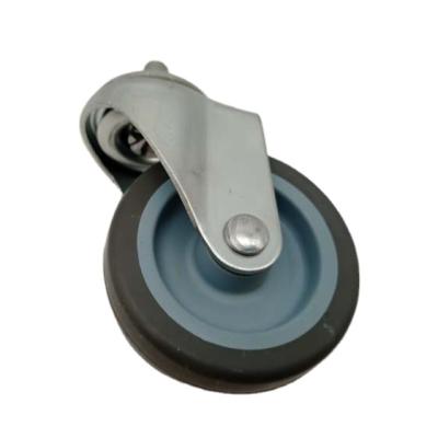 China Traditional Chinese Sale Trolley 75x25mm Gray Small PU Stem Swivel Caster With High Quality for sale