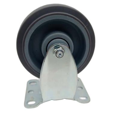 China Traditional Industrial Top Plate Heavy Duty 100mm TPR Fixed Caster Wheel Made In China for sale