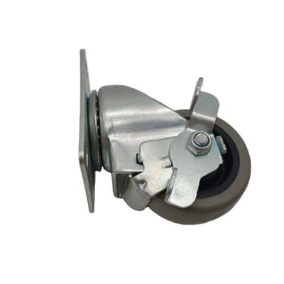 China Factory Outlet 75x32mm Traditional Gray TPR Caster Wheels Locking For Trolley , Trolley , Display for sale