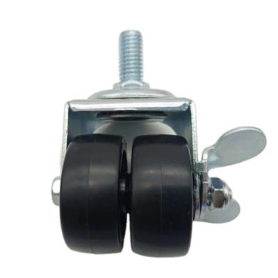 China Other Double-wheel Threaded-stem Swivel Caster With Brake for sale