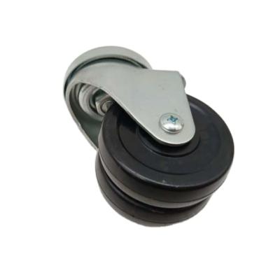 China 75x21 3inch Traditional Heavy Duty Durable Twin Wheel Stem Rubber Swivel Caster for sale