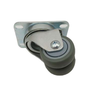 China Factory Direct Sales 50x21mm Traditional Gray Double Wheel Plate Industrial Swivel Caster for sale