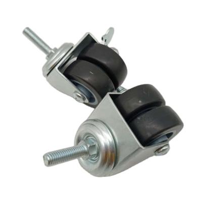 China 40MM/50MM/75MM Heavy Duty Durable Twin PIVOT Wheel Stem Swivel Rubber Double Caster for sale