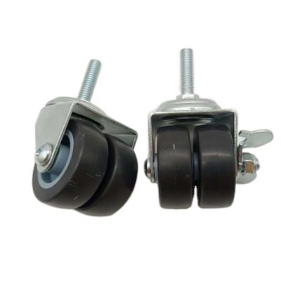 China Wholesale PIVOT Rubber Swivel Twin Caster Wheel PP Locking Double Wheel Wheels For Trolley for sale