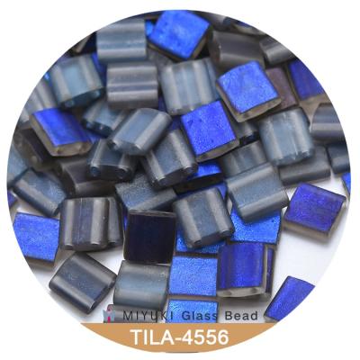 China Eco-friend Miyuki Tila Beads 5*5*1.9 mm Pack 10g [14 color ab dyed opaque] for sale