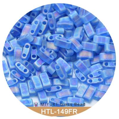 China Eco-friend Miyuki Half Tila beads 5*1.2*1.9 mm 10g pack [24 color frosted rainbows] for sale