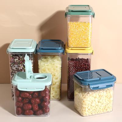 China Stocked Airtight Food Storage Containers, BPA Free Plastic Cereal Containers With Side-Latching Lids, For Kitchen Pantry Organization for sale