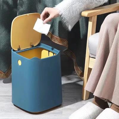 China Sustainable Plastic Trash Waste Bin Waste Container Trash Can For Bathroom, Ladies Restroom, Bedroom, Kitchen, Office for sale