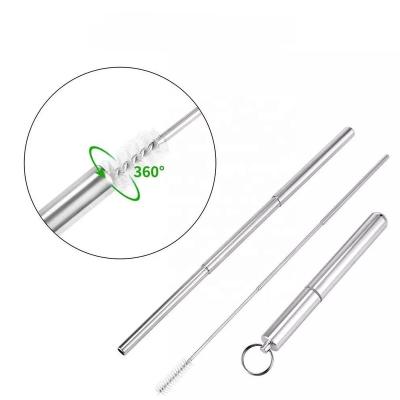 China 304 Stainless Steel Sustainable Portable Folding Straws, Metal Reusable Folding Straw for sale