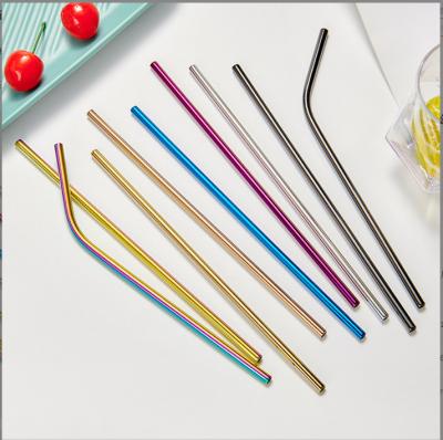 China Viable High Quality Gold Titanium Metal Straw, Blue, Rainbow Stainless Steel Straw, 304 Drinking Straw for sale