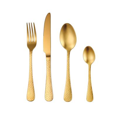 China Sustainable Luxury Royal Flatware Set 18/10 Stainless Steel Gold Flatware For Wedding for sale