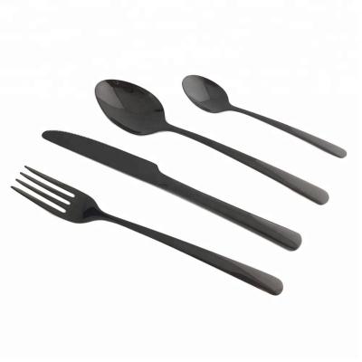 China Durable matte black 18/0, rose gold cutlery, 24 pcs elegant wedding cutlery sets, cutlery stainless steel for sale