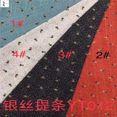 China Chiffon Stripe Jacquard Silver Polyester Batch Ready 100% News Fabric Anti-Static Top Quality Kg Print Stock For Dress for sale