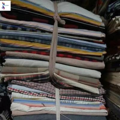 China Flame retardant cut pieces yarn dyed woven shirt fabric stocklot for men for sale