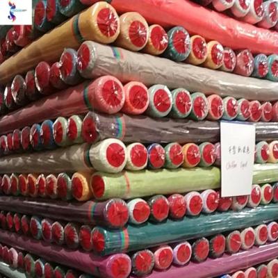 China Shaoxing Good Quality Wholesale Plain 75D Tear-Resistant Chiffon Dyed Fabric Stock Lot For Dress for sale