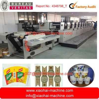 China 825MM Web Width Paper Bag Flexo Printing Machine With Gear Box Driving for sale