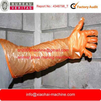 China Eva / Hdpe Special Long Arm Sleeve Glove Making Machine For Animal for sale