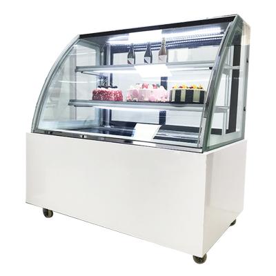 China Kitchen Restaurant Bakery Cake and Fruit Display Cabinet Freeze and Refrigerate Milk Tea Bread Cake Shop Glass Case with Light for sale