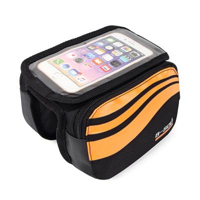 China Large Capacity Bicycle Accessories Bike Front Touch Screen Phone Bag MTB Road Bike Cycling Front Bag 5.7 Inch Mobile Phone Bag for sale