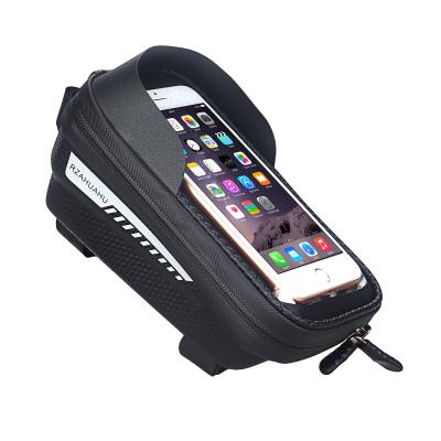 China Fashionable Hard Shell Bike Pack Front Beam Pack Mountain Bike Phone Touch Screen Tube Saddle Pack Bicycle Bag for sale