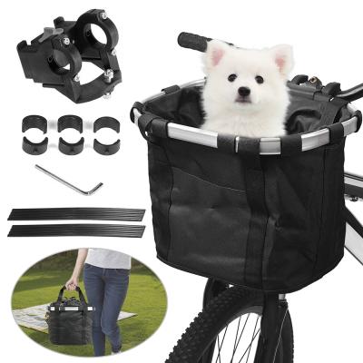 China Durable 10KG Load Aluminum Alloy Bicycle Basket Pocket Bike Bags Bike Front Bag Pet Carrier Cycling Top Tube Frame Front Carrier Bag for sale