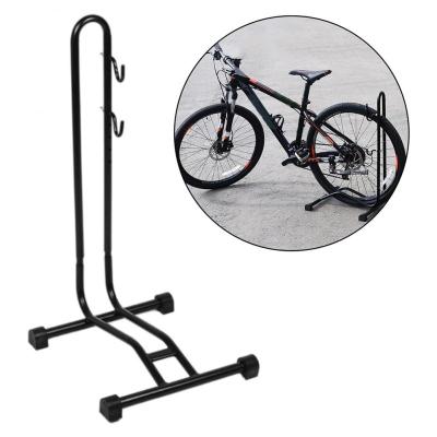 China Floor Mount 2 in 1 MTB Bike Display Rack Bike Rack Plug-in Bicycle Parking Rack Protector Maintenance Rack L-Shaped Cage for sale