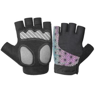 China Bike Riding Gloves Anti-skid Cushioning Anti-skid Cycling Gloves Half Finger Recycling Colorful Reflective Bike Gloves for sale