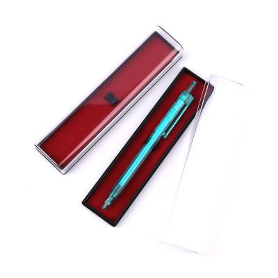 China Wholesale Recyclable Clear Transparent Plastic Pen Boxes Simple Design Pen Gift Box With Colorful Base Cloth Large Square NO.0902 for sale