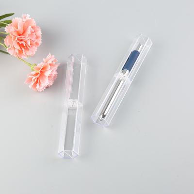 China Recyclable Hexagon Plastic Packaging Pen Boxes Clear Diamond Pen And Pencil Unique Series Luxury Gifts Parking Case Picosecond Material NO.0998 for sale