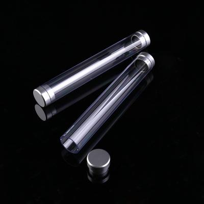 China Custom Recyclable Promotional Round Cylinder Pen Metal Logo Clear Clear Visible Plastic Box Packaging For Single Nib Set High Quality NO.0859 for sale