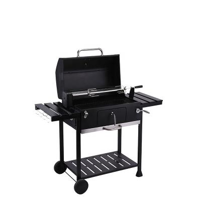 China Easily Assembled Commercial Portable Outdoor Charcoal Grill Backyard Party Grill With Shelves for sale