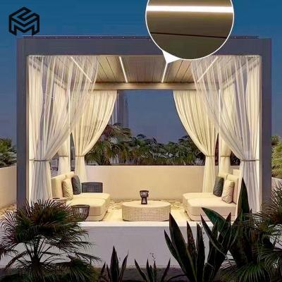 China Waterproof Modern Design Led Light Louvered Bioclimatique Pergola Aluminium for sale