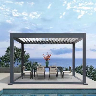 China Waterproof Outdoor Waterproof Louvre Pergola Gazebo Aluminium Polycarbonate for sale