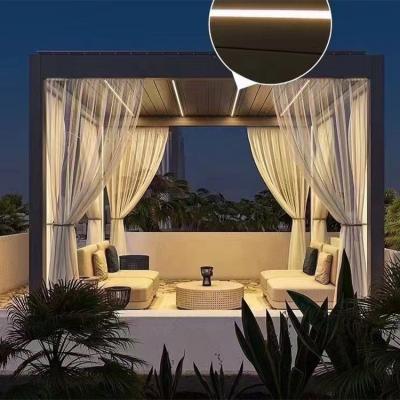 China Waterproof Garden Waterproof Outdoor Gazebo Aluminum Pergola Black for sale