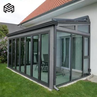 China Sun block Villa Courtyard Aluminum Sun Room Glass House Outdoor for sale