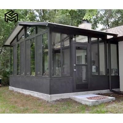 China Sun block Pyramid 4 Season Aluminium Glass Room Outdoor Modern Sun Room for sale