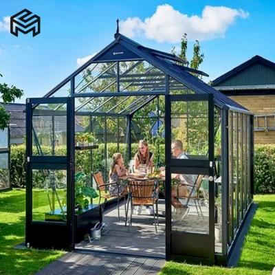 China Sun block Outdoor Glass Sunshine Room Standing Glass Sun Room Hut Free Standing for sale