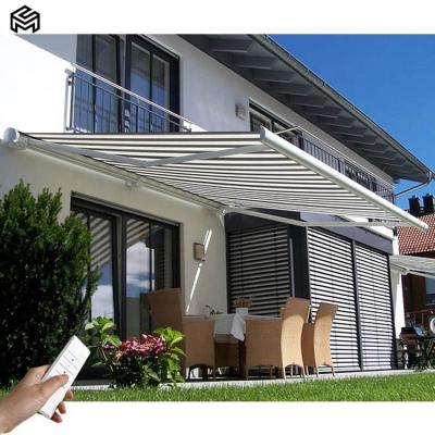 China Anti-UV Terrace Sunshade Electric Cassette Retractable Side Awning for sale