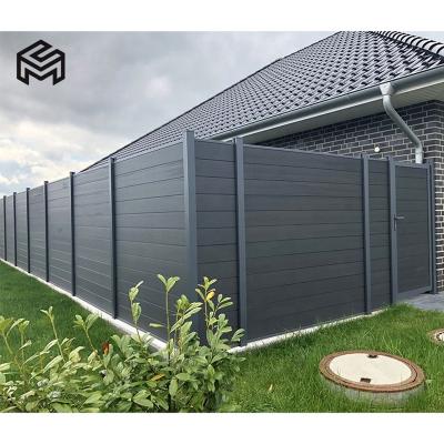 China Easily Assembled Garden Supplies Decorative Wood Plastic Composite Black Wpc Gates And Fence for sale